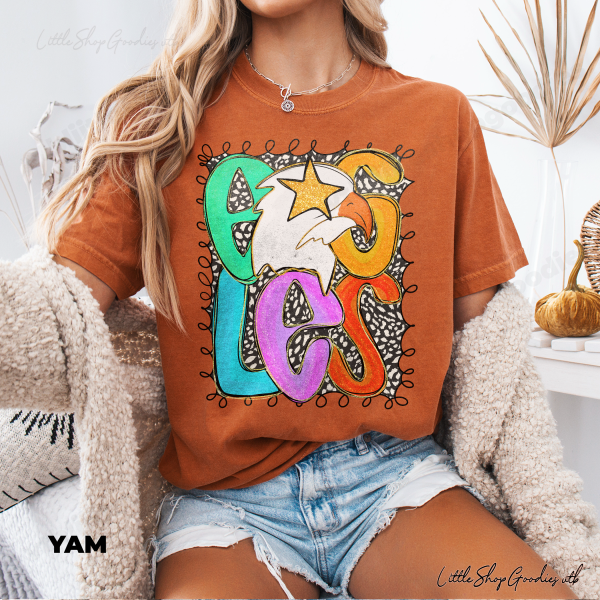 Comfort Colors® Preppy Eagles Mascot Shirt