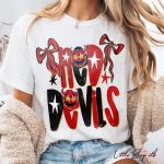 Red Devils Mascot Shirt Comfort Colors Football TShirt, Football Mom Game Day Tee 1343