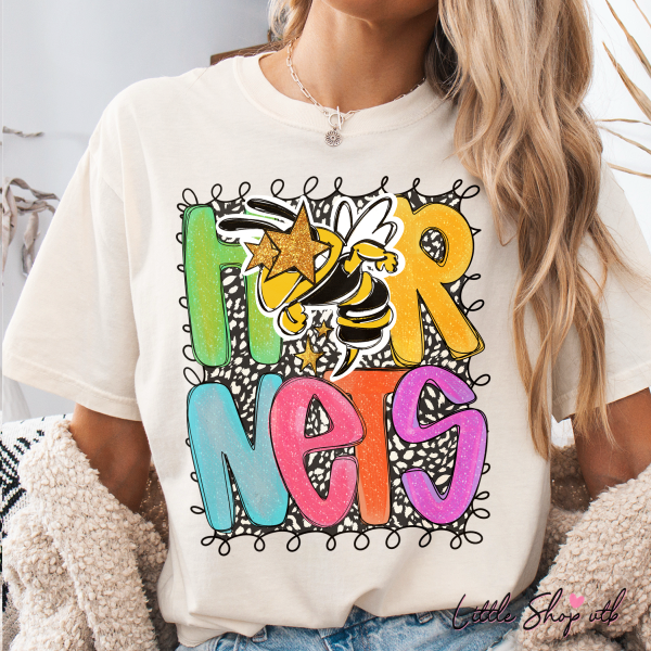 Hornets Football Shirt Comfort Colors, School Shirt Team Mascot Tee, SD1HS - Image 2