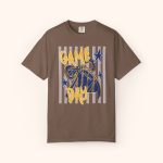 Custom Mascot Shirt Comfort Colors Faux Glitter, School Spirit Striped Shirt, Game Day Tee, (Football Ball Design Bow) - Image 14