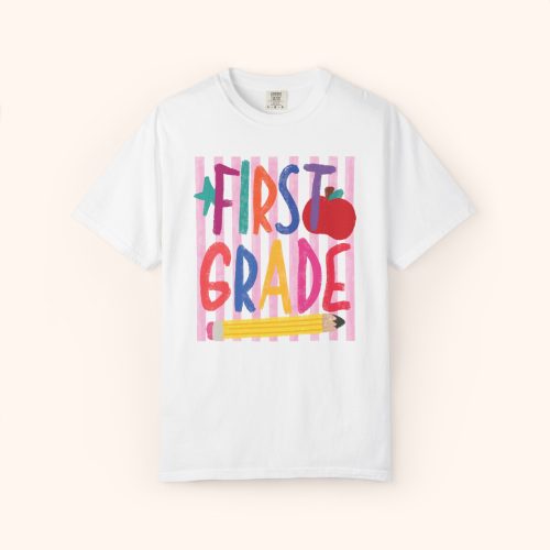 First Grade Shirt Comfort Colors Back To School Tee - Image 16
