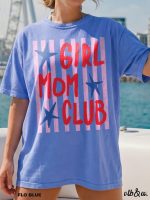 Girl Moms Club Shirt, Comfort Colors Shirt, Girl Mom Tee, Retro Mama Shirt, Mother's Day Gift, Cute Mom Graphic Tee - Image 2