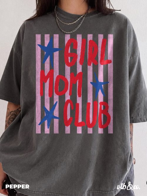 Girl Moms Club Shirt, Comfort Colors Shirt, Girl Mom Tee, Retro Mama Shirt, Mother's Day Gift, Cute Mom Graphic Tee - Image 8