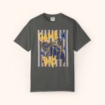 Custom Mascot Shirt Comfort Colors Faux Glitter, School Spirit Striped Shirt, Game Day Tee, (Football Ball Design Bow) - Image 13