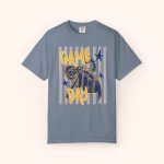 Custom Mascot Shirt Comfort Colors Faux Glitter, School Spirit Striped Shirt, Game Day Tee, (Football Ball Design Bow) - Image 4