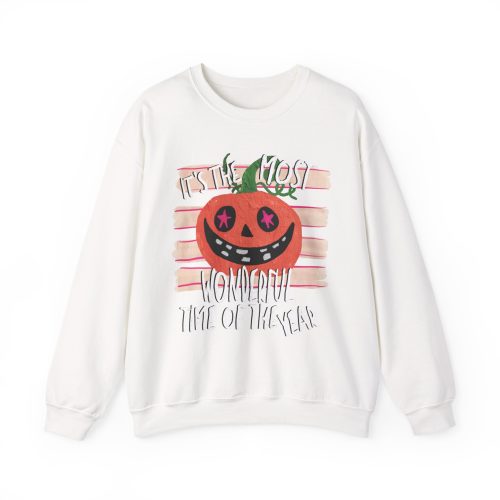 Its The Most Wonderful Time Of The Year Halloween Sweatshirt, Cozy Fall Crewneck, Cute Ghost Pumpkin Sweatshirt, Halloween Pullover - Image 18