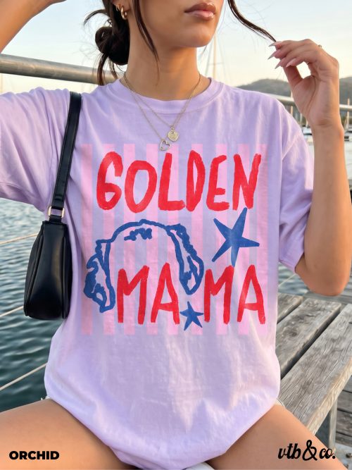 Golden Mom Shirt Comfort Colors, Golden Dog Mom Shirt, Dog Lover Gift - Image 1