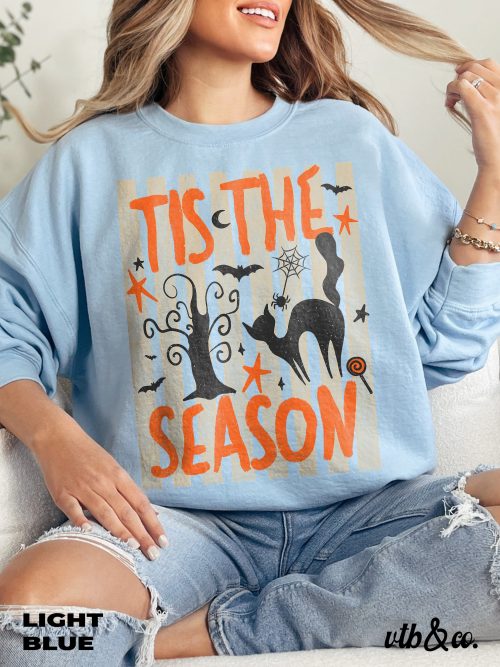 Tis the Season Halloween Sweatshirt, Crewneck Sweatshirt, Spooky Season Crewneck, Gildan Halloween Sweatshirt, Retro Fall Pullover - Image 6