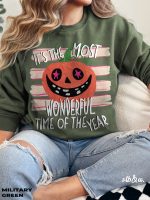 Its The Most Wonderful Time Of The Year Halloween Sweatshirt, Cozy Fall Crewneck, Cute Ghost Pumpkin Sweatshirt, Halloween Pullover - Image 11