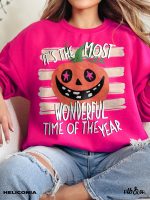 Its The Most Wonderful Time Of The Year Halloween Sweatshirt, Cozy Fall Crewneck, Cute Ghost Pumpkin Sweatshirt, Halloween Pullover - Image 12