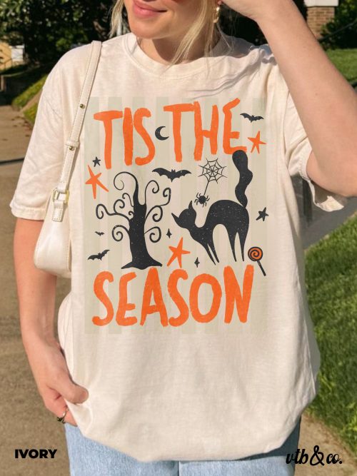 Tis the Season Halloween Shirt, Retro Halloween Tee, Comfort Colors Shirt - Image 2