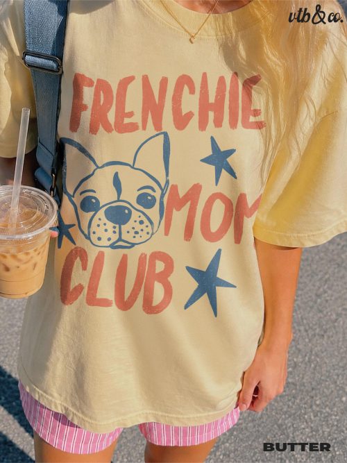 Frenchie Mom Club Shirt, Comfort Colors Tee, French Bulldog Mom Shirt, Dog Mom Graphic Tee, Retro Pet Lover Shirt, Frenchie Gift - Image 10