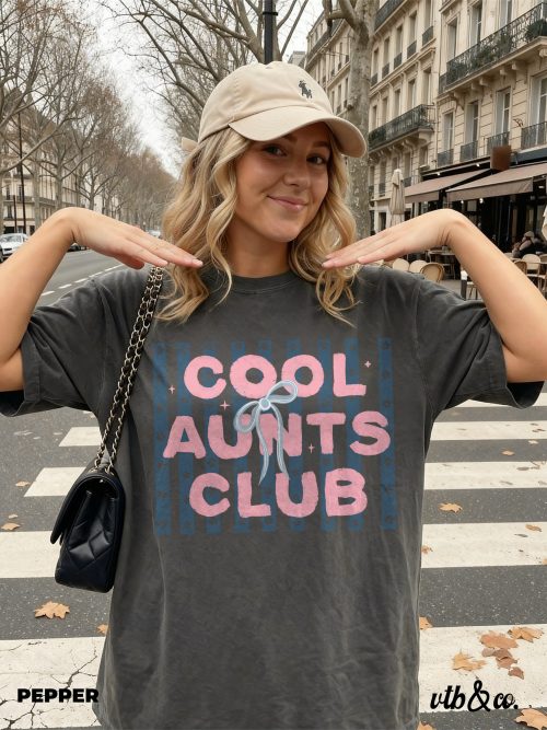 Comfort Colors® Aunts Club T-Shirt Coquette Stripes Aunt Design - Image 1
