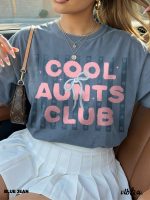 Comfort Colors® Aunts Club T-Shirt Coquette Stripes Aunt Design - Image 3