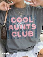 Comfort Colors® Aunts Club T-Shirt Coquette Stripes Aunt Design - Image 6