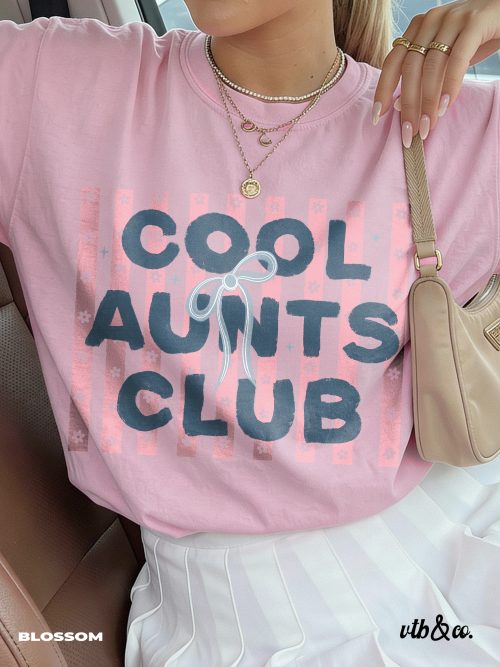 Comfort Colors® Aunts Club T-Shirt Coquette Stripes Aunt Design - Image 8