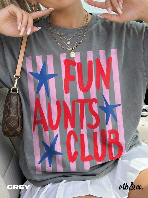 Comfort Colors® Fun Aunts Club TShirt, Retro Aunt Design Shirt,  Gift for Aunt - Image 4