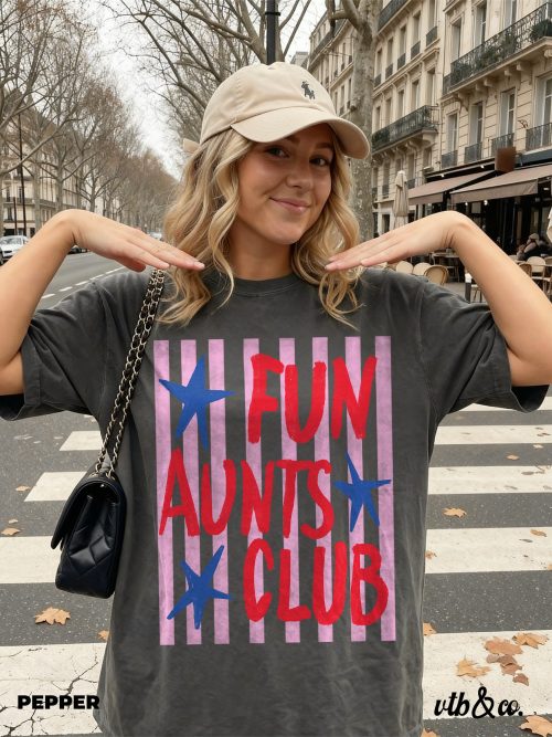 Comfort Colors® Fun Aunts Club TShirt, Retro Aunt Design Shirt,  Gift for Aunt - Image 6