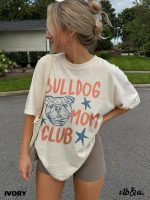 Bulldog Mom Club Shirt, Comfort Colors Tee, Bulldog Mom Shirt, Dog Mom Graphic Tee, Retro Pet Lover Shirt - Image 2