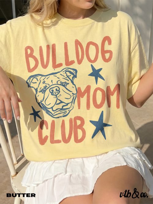 Bulldog Mom Club Shirt, Comfort Colors Tee, Bulldog Mom Shirt, Dog Mom Graphic Tee, Retro Pet Lover Shirt - Image 6