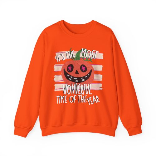 Its The Most Wonderful Time Of The Year Halloween Sweatshirt, Cozy Fall Crewneck, Cute Ghost Pumpkin Sweatshirt, Halloween Pullover - Image 14