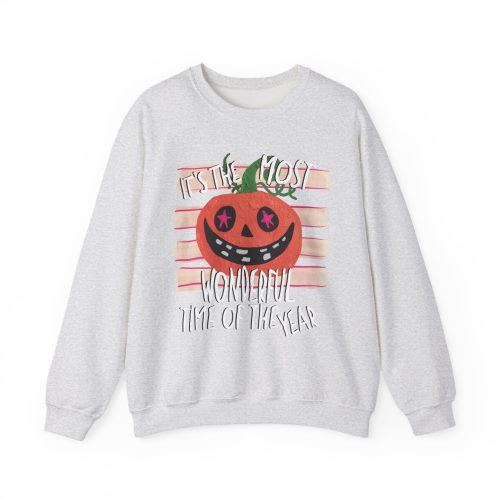 Its The Most Wonderful Time Of The Year Halloween Sweatshirt, Cozy Fall Crewneck, Cute Ghost Pumpkin Sweatshirt, Halloween Pullover - Image 25